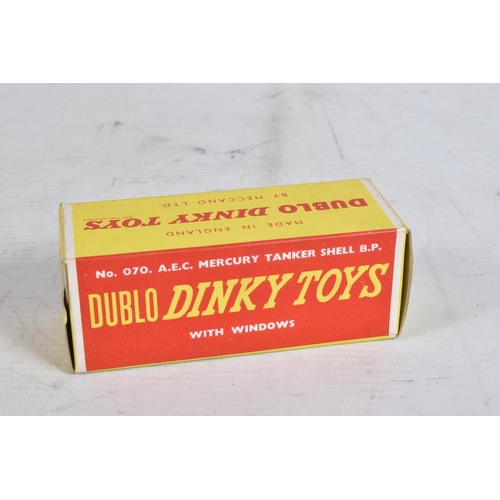 64 - FOUR BOXED DUBLO DINKY DIECAST VEHICLES, Austin Lorry, No.064, Austin Taxi, No.067, A.E.C. Mercury S... 