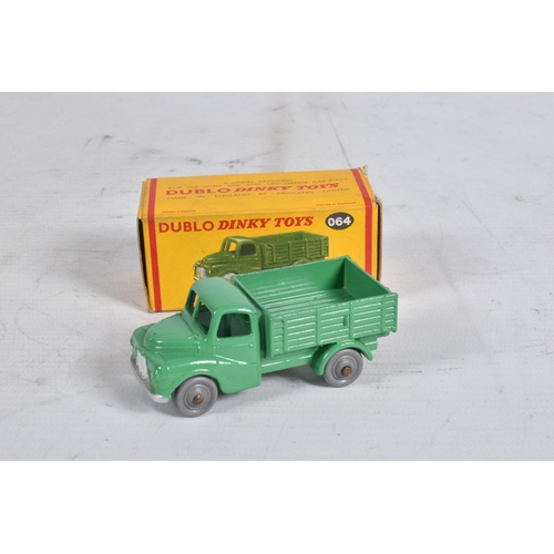 64 - FOUR BOXED DUBLO DINKY DIECAST VEHICLES, Austin Lorry, No.064, Austin Taxi, No.067, A.E.C. Mercury S... 