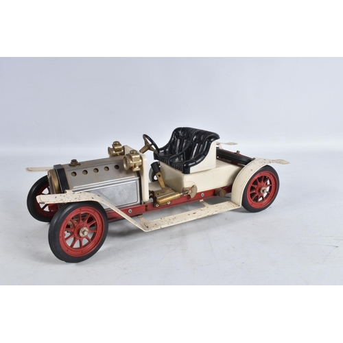 65 - A BOXED MAMOD STEAM ROADSTER, worn cream body with some rust and loss to paint, not complete, includ... 