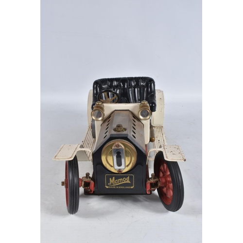 65 - A BOXED MAMOD STEAM ROADSTER, worn cream body with some rust and loss to paint, not complete, includ... 