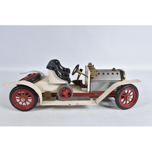 65 - A BOXED MAMOD STEAM ROADSTER, worn cream body with some rust and loss to paint, not complete, includ... 