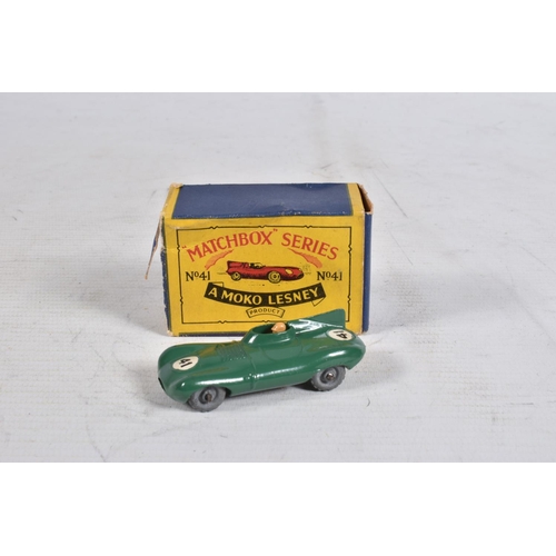 68 - THREE BOXED MATCHBOX SERIES MOKO LESNEY DIE-CAST MODELS, the first a Volkswagen Microvan no. 34, blu... 