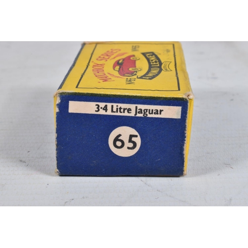 69 - THREE MATCHBOX SERIES MODEL VEHICLES, to include a 'E' Type Jaguar no.32, in metallic red, wear to t... 