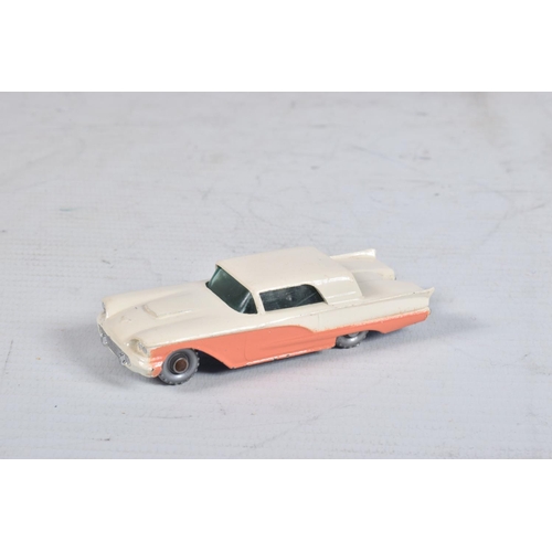 69 - THREE MATCHBOX SERIES MODEL VEHICLES, to include a 'E' Type Jaguar no.32, in metallic red, wear to t... 