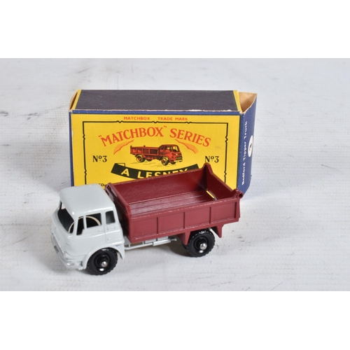 71 - FOUR BOXED AND TWO LOOSE MATCHBOX DIE-CAST VEHICLES, the first a Moko Lesney Bedford Tipper Truck no... 