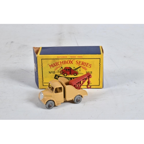 71 - FOUR BOXED AND TWO LOOSE MATCHBOX DIE-CAST VEHICLES, the first a Moko Lesney Bedford Tipper Truck no... 