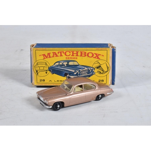 73 - SEVEN BOXED MATCHBOX DIE-CAST MODELS, the first is a Long Distance Coach no.40 in metallic blue, bla... 