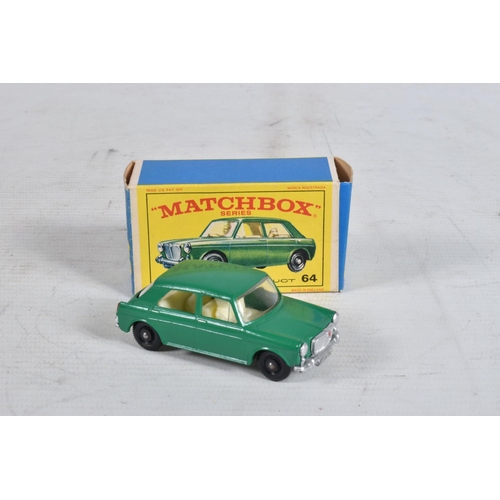 73 - SEVEN BOXED MATCHBOX DIE-CAST MODELS, the first is a Long Distance Coach no.40 in metallic blue, bla... 