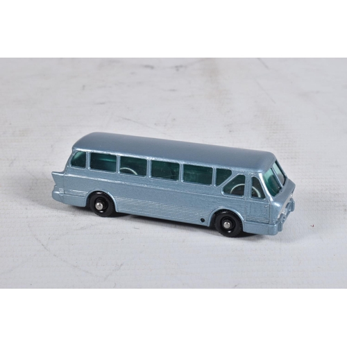 73 - SEVEN BOXED MATCHBOX DIE-CAST MODELS, the first is a Long Distance Coach no.40 in metallic blue, bla... 