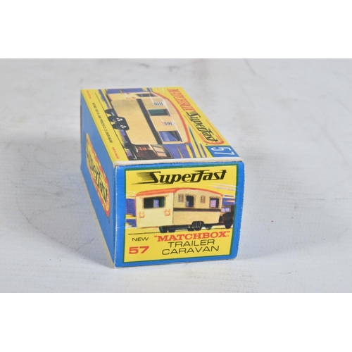 73 - SEVEN BOXED MATCHBOX DIE-CAST MODELS, the first is a Long Distance Coach no.40 in metallic blue, bla... 