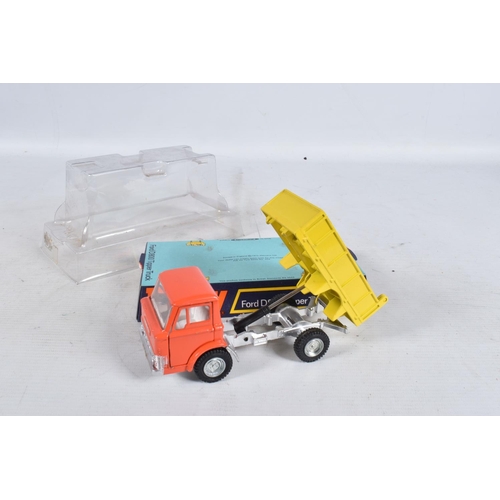 102 - THREE BOXED DINKY TOYS MODEL DIE-CAST VEHICLES, the first a Ford D800 Tipper Truck 438, orange cab w... 