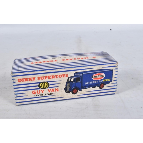 104 - A BOXED MACCANO PRODUCTS DINKY SUPERTOYS GUY VAN   EVER READY   MODEL DIE-CAST VEHICLE, number 918, ... 