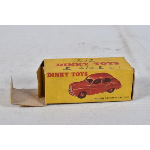 105 - A TRAY OF BOXED DINKY TOYS MODEL DIE-CAST VEHICLES AND ONE EMPTY BOX, to include a Humber Hawk no.16... 