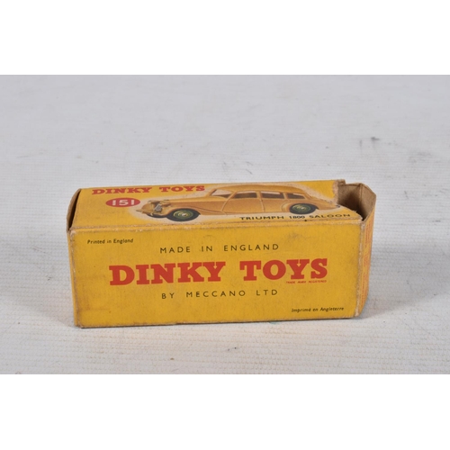 105 - A TRAY OF BOXED DINKY TOYS MODEL DIE-CAST VEHICLES AND ONE EMPTY BOX, to include a Humber Hawk no.16... 