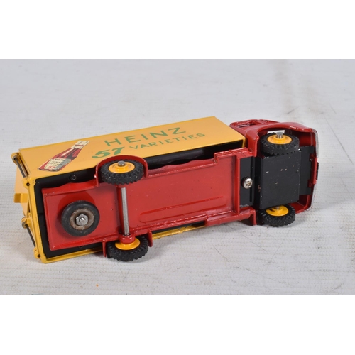 107 - FIVE UNBOXED AND ASSORTED DINKY TOYS GUY LORRIES AND VANS, all have been modified, rebuilt and/or re... 