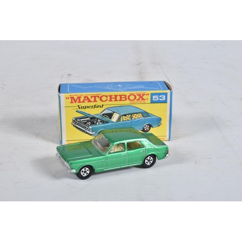 75 - ELEVEN BOXED MATCHBOX DIE-CAST VEHICLES AND ONE EMPTY BOX, the first is a Superfast Ford Zodiac MK I... 