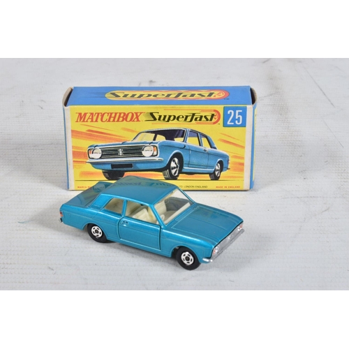 75 - ELEVEN BOXED MATCHBOX DIE-CAST VEHICLES AND ONE EMPTY BOX, the first is a Superfast Ford Zodiac MK I... 