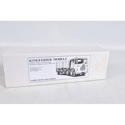 80 - TWO CONSTRUCTED KINGFISHER MODELS WHITE METAL LORRY KITS, 1/48 scale, A.E.C. Mammoth Major Mk.V 8x4/... 