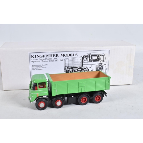 80 - TWO CONSTRUCTED KINGFISHER MODELS WHITE METAL LORRY KITS, 1/48 scale, A.E.C. Mammoth Major Mk.V 8x4/... 