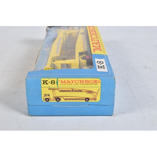 81 - TWO BOXED MATCHBOX KING SIZE MODEL DIE-CAST VEHICLES WITH ONE OTHER, the first a 8-Wheel Tipper Truc... 