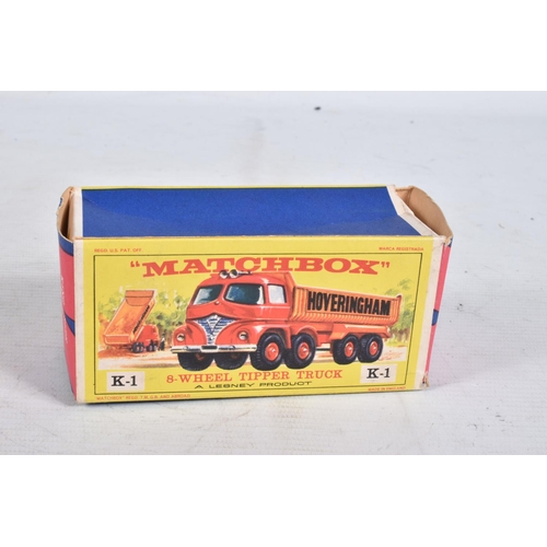 81 - TWO BOXED MATCHBOX KING SIZE MODEL DIE-CAST VEHICLES WITH ONE OTHER, the first a 8-Wheel Tipper Truc... 