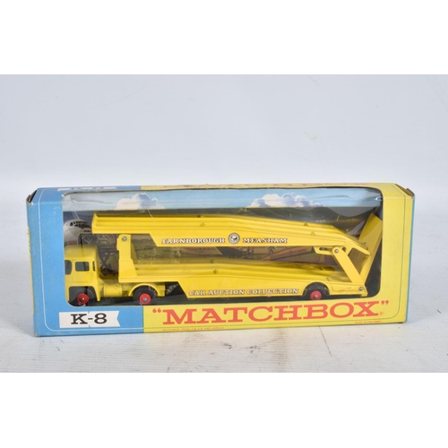 81 - TWO BOXED MATCHBOX KING SIZE MODEL DIE-CAST VEHICLES WITH ONE OTHER, the first a 8-Wheel Tipper Truc... 