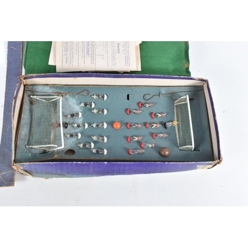 118 - A BOXED 'NEWFOOTY' TABLE SOCCER SET, appears largely complete except missing one player (base presen... 