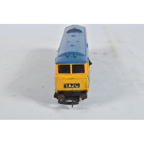 150 - FOUR UNBOXED OO GAUGE LOCOMOTIVES, Lima class 52 'Western', repainted in B.R. blue livery but has no... 