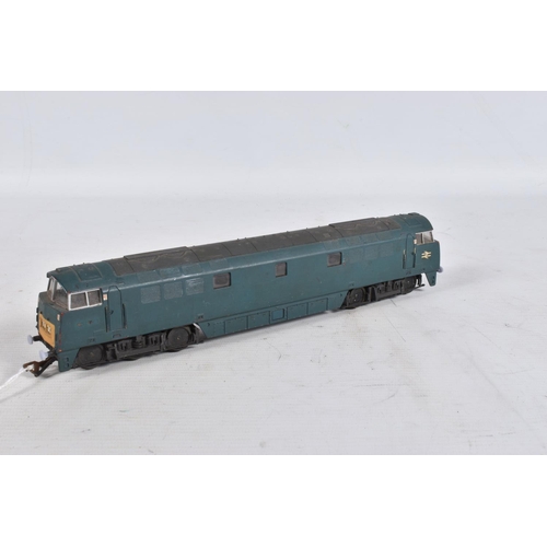 150 - FOUR UNBOXED OO GAUGE LOCOMOTIVES, Lima class 52 'Western', repainted in B.R. blue livery but has no... 