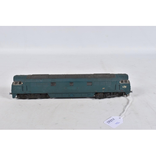 150 - FOUR UNBOXED OO GAUGE LOCOMOTIVES, Lima class 52 'Western', repainted in B.R. blue livery but has no... 