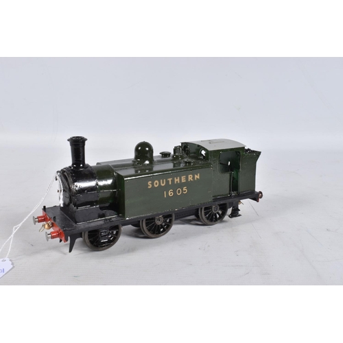 152 - TWO UNBOXED KIT BUILT O GAUGE 0-6-0 TANK LOCOMOTIVES, class T Kirtley, No.1605, S.R. green livery an... 