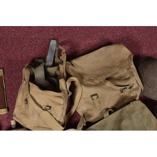 330 - A BOXED SET OF WWII MEDALS AND WWII ERA HAT AND OTHER ITEMS, this lot contains a kit bag, 1944 dated... 