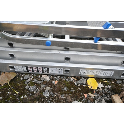 1006 - AN ALUMINIUM 2.56M TRIPLE EXTENSION LADDER, and an aluminium step ladder (2)