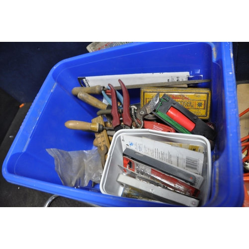 1063 - A BOX OF TOOLS AND FIVE POWER TOOLS including a Bosch PSB 400-2 drill, a Black and Decker KS888E jig... 