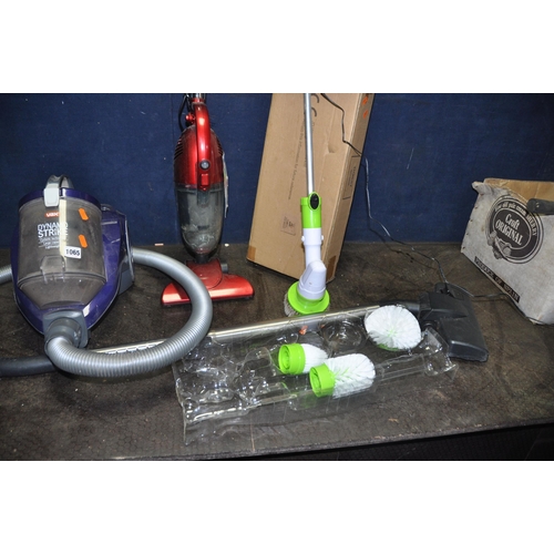 1065 - A VAX DYNAMO STRIKE VACUUM CLEANER, a Shenzhen wand vacuum cleaner and a JD Williams Cordless Spin S... 