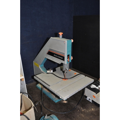 1117 - A SELECTION OF VINTAGE POWER AND HAND TOOLS including a Black and Decker Bandsaw, Jigsaw and cordles... 