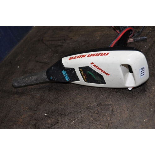 1119 - A MINI KOTA TURBO 35 12 VOLT OUTBOARD MOTOR with 10in propellor total height 100cm (tested and worki... 