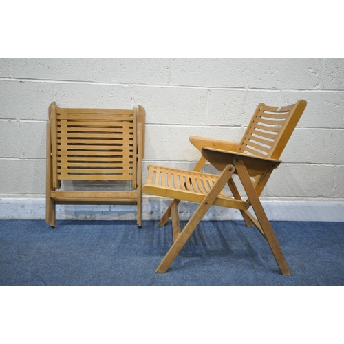 1202 - A PAIR OF MID-CENTURY REX FOLDING CHAIRS, by Nico Kralj, width 56cm x depth 68cm x height 75cm (cond... 