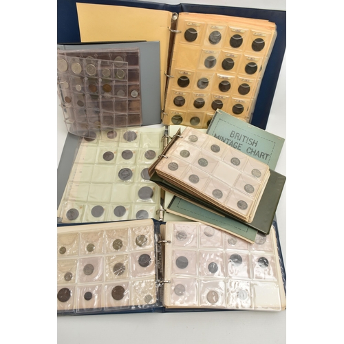 213 - A BOX CONTAINING SEVERAL ALBUMS OF COINS AND TOKENS, to include an album of approx. 80 x mostly 18th... 