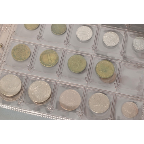 213 - A BOX CONTAINING SEVERAL ALBUMS OF COINS AND TOKENS, to include an album of approx. 80 x mostly 18th... 