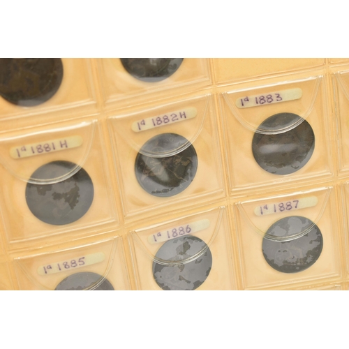 213 - A BOX CONTAINING SEVERAL ALBUMS OF COINS AND TOKENS, to include an album of approx. 80 x mostly 18th... 