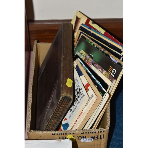 381 - TWO BOXES OF CERAMICS AND DINNERWARE, to include  Copeland Spode dinnerware decorated with a green f... 