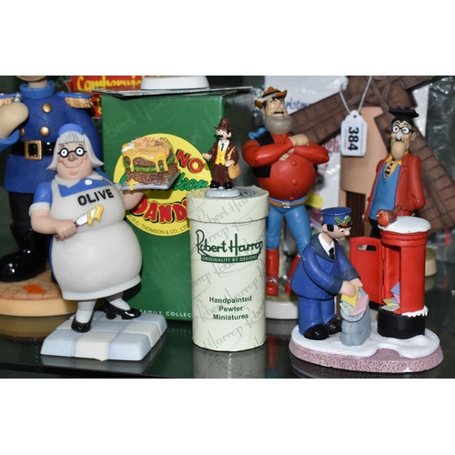 384 - EIGHT ROGER HARROP FIGURINES, comprising a boxed Camberwick Green CGL03 Captain Flack limited editio... 