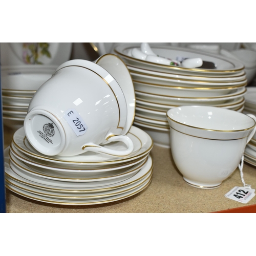 412 - A QUANTITY OF ROYAL WORCESTER 'CONTESSA'  DINNERWARE, comprising large meat plate, eight dinner plat... 