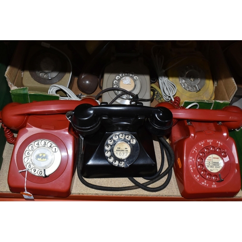 417 - TWO BOXES OF VINTAGE B.T/G.P.O DIAL TELEPHONES, to include eleven phones in various states of repair... 