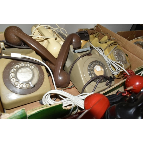 417 - TWO BOXES OF VINTAGE B.T/G.P.O DIAL TELEPHONES, to include eleven phones in various states of repair... 
