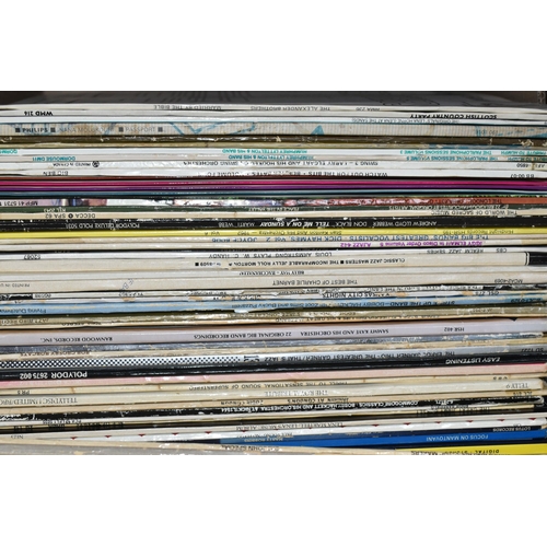422 - THREE BOXES OF LP AND 12 INCH SINGLE RECORDS, over one hundred and fifty records to include Jazz, Bl... 