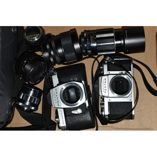 436 - PENTAX PHOTOGRAPHIC EQUIPMENT ETC, comprising a ME Super 35mm SLR camera with 50mm f1.7 lens, Spotma... 