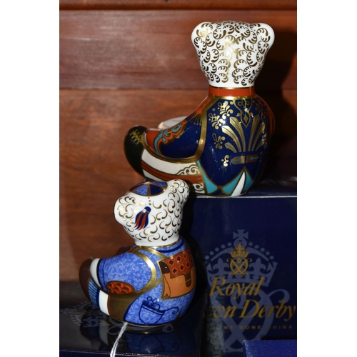 567 - TWO BOXED ROYAL CROWN DERBY IMARI TEDDY PAPERWEIGHTS, comprising Schoolboy Teddy, issued 2001-2006 a... 