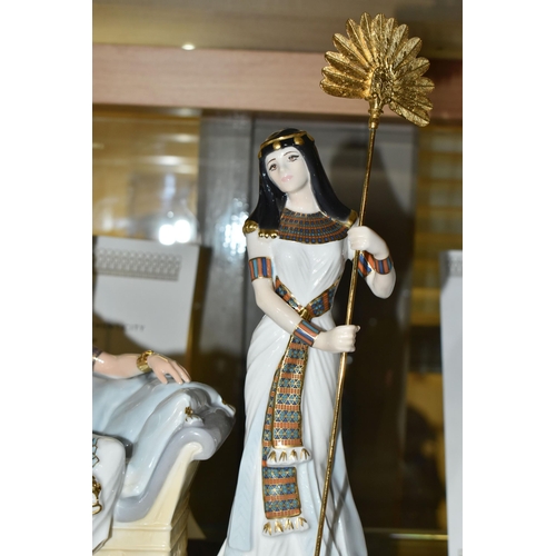 626 - A BOXED LIMITED EDITION ROYAL WORCESTER FOR COMPTON & WOODHOUSE TABLEAU THREE PIECE SET 'THE COURT O... 